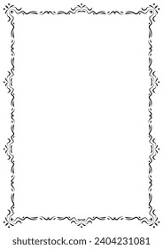 Frame and border vector element with vintage style divider. Decorative ornament design for page, frame, template, paper, new year card, certificate, wedding invitation.