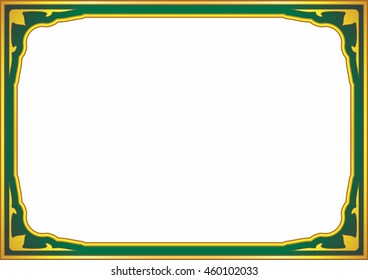 Frame border vector vintage isolated green