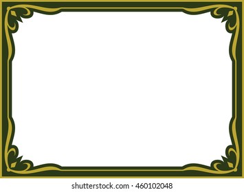 Frame border vector vintage isolated green