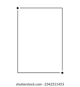Frame border vertical abstract outline shape icon for decorative vintage doodle element for design in vector illustration