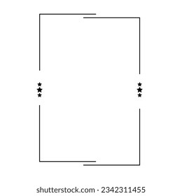Icono de forma del contorno vertical abstracto del borde del marco para el elemento doodle vintage decorativo para el diseño en ilustración vectorial