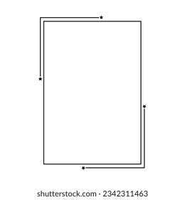 Icono de forma del contorno vertical abstracto del borde del marco para el elemento doodle vintage decorativo para el diseño en ilustración vectorial