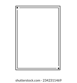 Vertikal abstraktes Rahmenbildsymbol für dekoratives Vintage-Doodle-Element für Design in Vektorgrafik