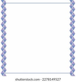 Frame or border. Violet and white background color with stripe line and triangle shapes. Suitable for social media.