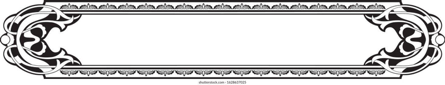 Frame and borders black and white. Thai and ornamental pattern. Vector illustration