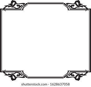 Frame and borders black and white. Thai and ornamental pattern. Vector illustration