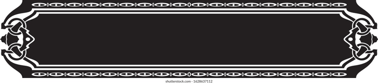 Frame and borders black and white. Thai and ornamental pattern. Vector illustration