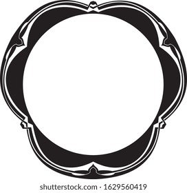 Frame and borders black and white. Thai and ornamental pattern. Vector illustration
