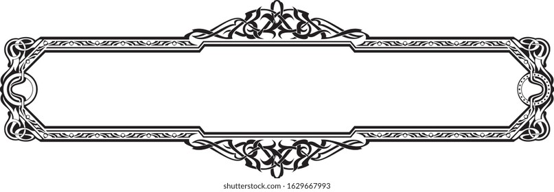 Frame and borders black and white. Thai and ornamental pattern. Vector illustration