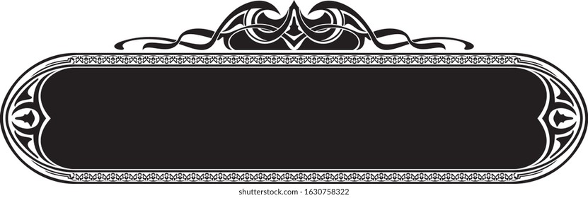 Frame and borders black and white. Thai and ornamental pattern. Vector illustration. 