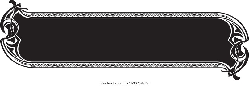 Frame and borders black and white. Thai and ornamental pattern. Vector illustration. 