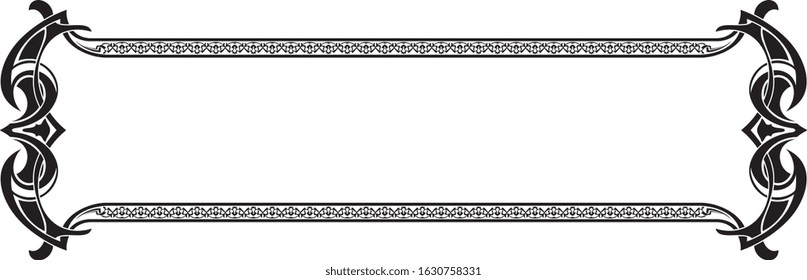 Frame and borders black and white. Thai and ornamental pattern. Vector illustration. 