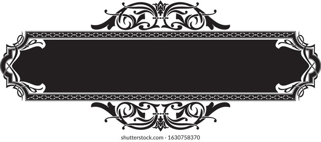 Frame and borders black and white. Thai and ornamental pattern. Vector illustration. 