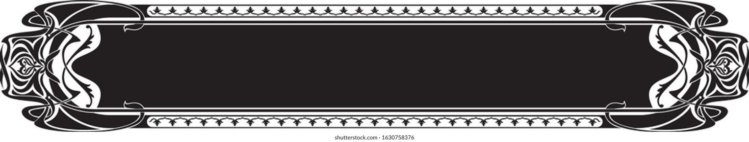 Frame and borders black and white. Thai and ornamental pattern. Vector illustration. 
