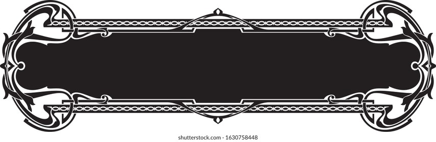 Frame and borders black and white. Thai and ornamental pattern. Vector illustration. 