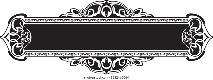 Frame and borders black and white. Thai and ornamental pattern. Vector illustration. 