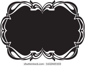 Frame and borders black and white. Thai and ornamental pattern. Vector illustration. 