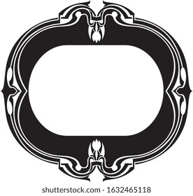 Frame and borders black and white. Thai and ornamental pattern. Vector illustration. 