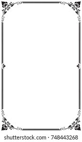 Frame and borders  black-white, Line Thai, Thai pattern , Vector illustration