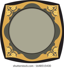 Frame and borders Colored and black white. Thai and ornamental pattern. Vector illustration. 