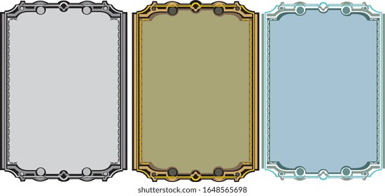 Frame and borders Colored and black white. Thai and ornamental pattern. Vector illustration. 