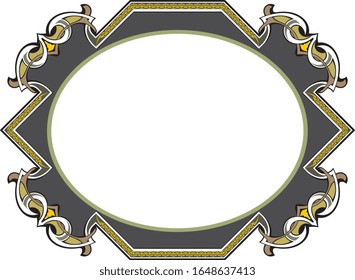 Frame and borders Colored and black white. Thai and ornamental pattern. Vector illustration. 