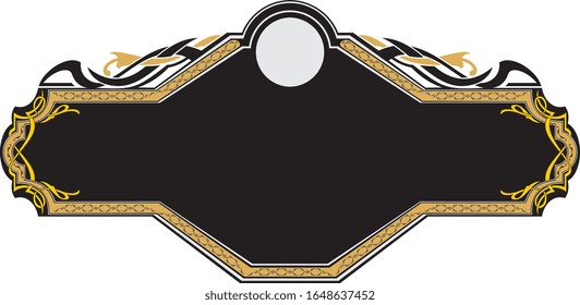 Frame and borders Colored and black white. Thai and ornamental pattern. Vector illustration. 