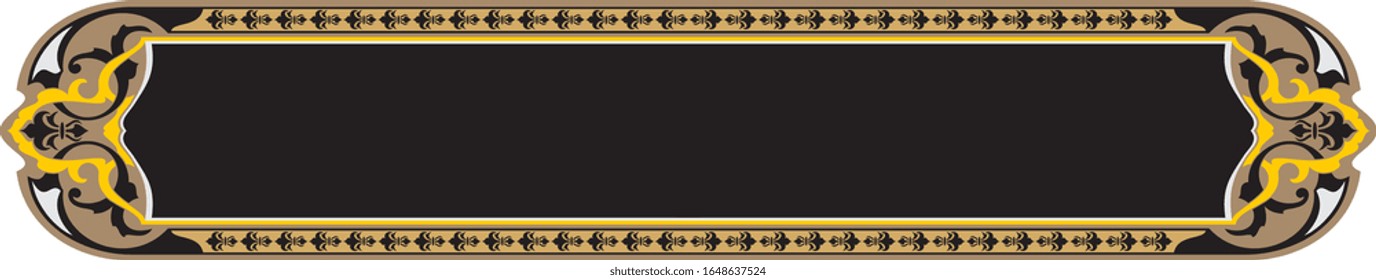 Frame and borders Colored and black white. Thai and ornamental pattern. Vector illustration. 