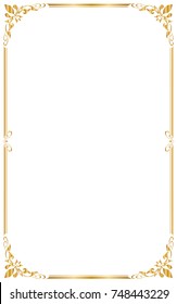 Frame and borders Golden frame on white background, Line Thai, Thai pattern , Vector illustration