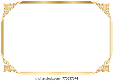 Frame Borders Golden Frame On White Stock Vector (Royalty Free ...