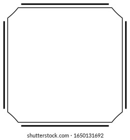 Marco con bordes aislados en un fondo blanco para el diseño. Ilustración vectorial simple plana.