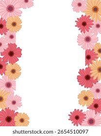 Frame both side of hand drawn floral ideal for wedding invitation, greeting cards, business stationery, textile pattern, packaging, web design, wall art, etc