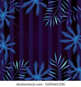 frame of branches with leafs isolated icon vector illustration design