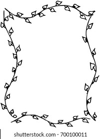 frame of branches vector illustration. Frame made from branches, and seamless element  for design. Watercolor branch frame