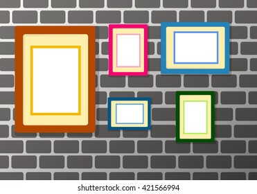 frame and brick wall vector
