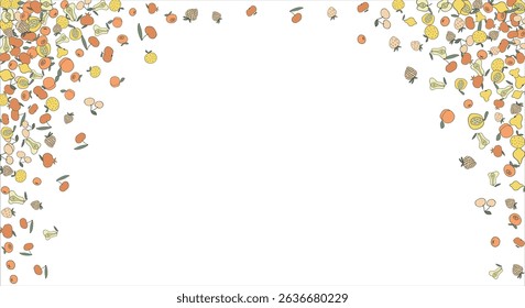 Frame of bright juicy berries. Frame with natural products. Empty space for text. Also can be used as banner, flyer, texture, poster. Hand drawing. Vector background. Illustration