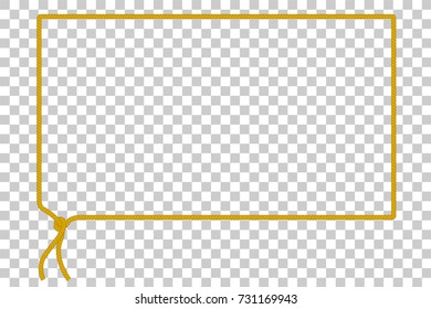Frame from brown rope, at transparent effect background
