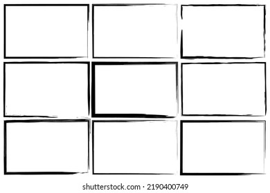 Frame brush in sketch style. Vector illustration. Stock image.