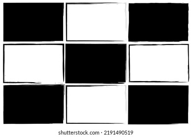 Frame brush in sketch style. Vector illustration. Stock image. 