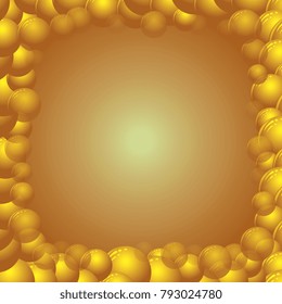 a frame of bubbles of golden color