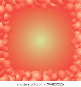 a frame of bubbles of red color
