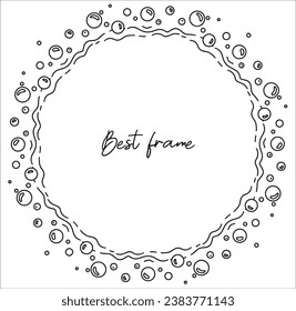 A frame of bubbles for a text round background with shiny soap bubbles and a place for text