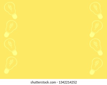 Frame of bulbs. yellow background