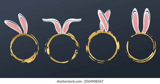 frame with bunny ears ornament, easter frame
