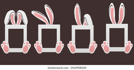 frame with bunny ears ornament, easter frame