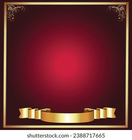 Frame - Burgandy with Gold Abstract