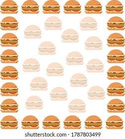 Frame burgers, background for menu, vector.