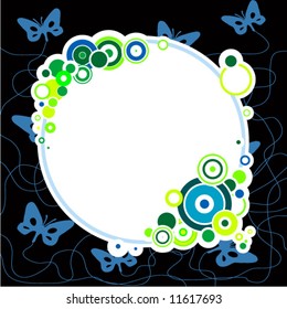 frame, butterflies  and circles