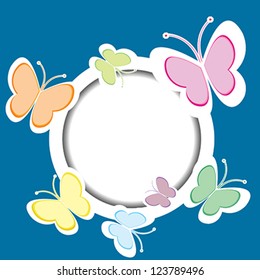 Frame with butterflies and place for your text