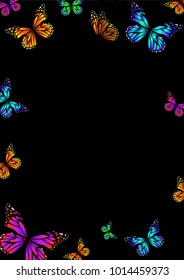 frame of butterflies. Vector